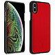 akashi Coque Apple iPhone X / XS Protection Rigide Cuir Véritable Akashi Rouge Coque de protection en cuir pour iPhone X et XS by Akashi