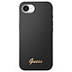 Guess Coque MagSafe pour iPhone 17e en Silicone Soft Touch avec Logo Métal Élégant Noir Coque MagSafe silicone conçue pour protéger efficacement le smartphone au quotidien