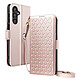 Avizar Étui pour Galaxy A16 / A26 / A17 Anti-RFID avec Bandoulière et Dragonne Beige - Étui portefeuille élégant permettant de protéger le smartphone avec style au quotidien
