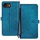 Avizar Étui Portefeuille pour iPhone 17e Série Mandala avec Support Vidéo et Dragonne Bleu - Cet étui iPhone 17e protège efficacement le smartphone grâce à une couverture intégrale contre chocs et rayures