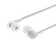 Écouteurs Stéréo Intra-auriculaire Filaire Télécommande Jack 3.5mm Blanc Akashi Écouteurs Akashi compatibles avec tous les appareils munis d'un port Jack 3.5 mm
