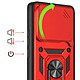 Acheter Mayaxess Coque Anneau pour Redmi Note 15 4G avec Cache Caméra Coulissant Rouge