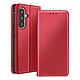 Avizar Étui Folio pour Galaxy A57 avec Portes-cartes et Fonction Stand Rouge - Cuir véritable, finition haut de gamme pour un rendu élégant et durable