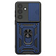 Avizar Coque pour Galaxy S26 Plus avec Bague Support et Cache Caméra Coulissant Bleu - Protection renforcée certifiée MIL-STD-810G contre chocs et chutes