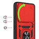 Acheter Mayaxess Coque Anneau pour Redmi Note 15 5G avec Cache Caméra Coulissant Rouge