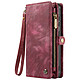 CaseMe Protection 2-en-1 pour Galaxy S26 avec Coque Détachable et Porte-Monnaie Bordeaux - Cet étui portefeuille 2-en-1 protège le Galaxy S26 et permet un usage léger grâce à sa coque détachable aimantée