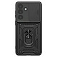 Avizar Coque pour Galaxy S26 Plus avec Bague Support et Cache Caméra Coulissant Noir - Protection renforcée certifiée MIL-STD-810G contre chocs et chutes