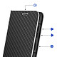 Avis Avizar Étui Folio pour Galaxy A57 Effet Carbone Cadre Métallisé avec Porte-cartes Noir