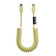 Native Union Câble USB-C vers USB-C 60W Spiralé 1.2m Série POP Charge Rapide Jaune - Design spiralé extensible permettant un gain de place optimal tout en offrant une longueur adaptable jusqu'à 1,2 m pour plus de confort d'utilisation