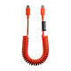 Native Union Câble USB-C vers USB-C 60W Spiralé 1.2m Série POP Charge Rapide Rouge - Design spiralé extensible permettant un gain de place optimal tout en offrant une longueur adaptable jusqu'à 1,2 m pour plus de confort d'utilisation