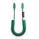 Native Union Câble USB-C vers USB-C 60W Spiralé 1.2m Série POP Charge Rapide Vert - Design spiralé extensible permettant un gain de place optimal tout en offrant une longueur adaptable jusqu'à 1,2 m pour plus de confort d'utilisation