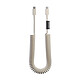 Native Union Câble USB-C vers USB-C 60W Spiralé 2.4m Série POP Charge Rapide Beige - Longueur XL extensible jusqu'à 2,4 m offrant un confort d'utilisation optimal pour recharger vos appareils à distance
