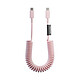 Native Union Câble USB-C vers USB-C 60W Spiralé 1.2m Série POP Charge Rapide Rose - Design spiralé extensible permettant un gain de place optimal tout en offrant une longueur adaptable jusqu'à 1,2 m pour plus de confort d'utilisation