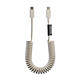 Native Union Câble USB-C vers USB-C 60W Spiralé 1.2m Série POP Charge Rapide Beige - Design spiralé extensible permettant un gain de place optimal tout en offrant une longueur adaptable jusqu'à 1,2 m pour plus de confort d'utilisation