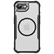 Coque pour iPhone 17e MagSafe Antichocs Dos Carbone Translucide Noir Cette coque pour iPhone 17e intègre un anneau magnétique compatible MagSafe qui maintient solidement les chargeurs et accessoires pour une utilisation simple au quotidien