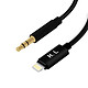 Avizar Câble Audio Lightning vers Jack 3.5mm Mâle Son de qualité 1 mètre HL-098 - Noir Câble audio spécialement conçu pour les appareils dotés d'une connectique lightning, HL-098