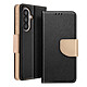Avizar Étui Portefeuille pour Galaxy A57 Série Fancy avec Fonction Support Noir / Or - Cet étui protège intégralement le Galaxy A57 grâce à son rabat qui recouvre l'écran, le dos et le module caméra, les préservant ainsi des chocs et des rayures