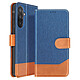 Avizar Étui Portefeuille pour Galaxy A57 Effet Denim avec Languette Magnétique - Cet étui offre une protection complète pour l'écran, le dos et la caméra du Samsung Galaxy A57 contre les chocs, rayures et l'usure quotidienne