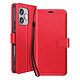 Mayaxess Étui Portefeuille pour Honor 600 Lite avec Dragonne et Fonction Support Rouge - Étui effet cuir élégant avec multiples rangements cartes et billets