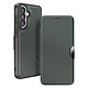 Avizar Étui Folio pour Galaxy A57 Finition Carbone avec Porte-carte Vert foncé - Coque intérieure renforcée avec structure amortissante en nid d'abeille pour une protection antichoc optimale