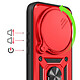 Acheter Mayaxess Coque pour Xiaomi 17 Ultra avec Cache Caméra Coulissante et Bague Magnétique Rouge