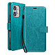 Mayaxess Étui Portefeuille pour Honor 600 Lite avec Dragonne et Fonction Support Turquoise - Étui effet cuir élégant avec multiples rangements cartes et billets