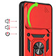 Acheter Mayaxess Coque pour Xiaomi 17 avec Cache Caméra Coulissante et Bague Magnétique Rouge