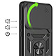 Acheter Mayaxess Coque pour Xiaomi 17 avec Cache Caméra Coulissante et Bague Magnétique Noir
