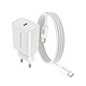 Mayaxess Chargeur Secteur pour Xiaomi 14T 20W + Câble USB-C 1m Blanc La technologie Rapide 20W permet une recharge ultra-rapide et optimisée pour vos appareils.