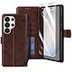 Enkay Étui Portefeuille pour Galaxy S26 Ultra avec Verre Trempé et Dragonne Marron - Étui portefeuille Galaxy S26 Ultra avec rabat protecteur, coque souple et fermeture magnétique
