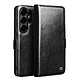 Qialino Étui Portefeuille Vintage pour Galaxy S26 Ultra avec Support Vidéo Noir Conçu pour Samsung Galaxy S26 Ultra avec coque interne en silicone gel ajustée et accès précis aux ports, boutons, haut-parleurs et S Pen.