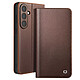 Qialino Étui Portefeuille pour Galaxy S26 avec Support en Cuir Effet Mat Marron Étui portefeuille marron pour Galaxy S26 avec rabat à clapet, coque silicone ajustée et protection intégrale
