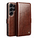 Qialino Étui Portefeuille Vintage pour Galaxy S26 Ultra avec Support Vidéo Marron Conçu pour Samsung Galaxy S26 Ultra avec coque interne en silicone gel ajustée et accès précis aux ports, boutons, haut-parleurs et S Pen.