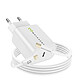 Mayaxess Chargeur Secteur pour iPhone 14 18W + Câble Lightning 1m Blanc La technologie Quick Charge 3.0 18W permet une recharge ultra-rapide et optimisée pour vos appareils.