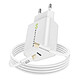 Mayaxess Chargeur Secteur pour iPhone 12 18W + Câble Lightning 1m Blanc La technologie Quick Charge 3.0 18W permet une recharge ultra-rapide et optimisée pour vos appareils.