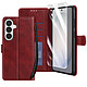 Enkay Étui Portefeuille pour Galaxy S26 avec Verre Trempé et Dragonne Bordeaux - Étui portefeuille Galaxy S26 avec rabat protecteur, coque souple et fermeture magnétique