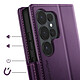 Acheter CaseMe Étui Portefeuille pour Galaxy S26 Ultra Anti-RFID Effet Cuir Brillant Violet foncé