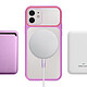 Avizar Coque pour iPhone 12 / 12 Pro MagSafe Bimatière Dos Rigide Violet pas cher