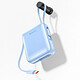 Swissten Batterie Externe 10000mAh 22.5W avec Câbles USB / Lightning et Écran LCD Bleu pas cher