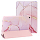 Tech-Protect Étui Clapet pour Galaxy Tab A11 Plus Design Marbre avec Support et Auto-Veille Rose champagne L'étui Marbre protège la Galaxy Tab A11 Plus avec un rabat intégral, une coque souple et un intérieur doux