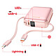 Avis Swissten Batterie Externe 10000mAh 22.5W avec Câbles USB / Lightning et Écran LCD Rose