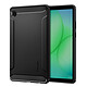 Spigen SGP Coque pour Galaxy Tab A9 / Tab A11 Effet Carbone Modèle Rugged Armor Noir Protection renforcée pour Galaxy Tab A9 / A11 avec technologie Air Cushion intégrée dans les coins, absorbant les impacts et limiter les dégâts