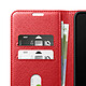 Acheter Zanaé Étui Portefeuille pour Redmi 15C avec Fonction Support et Languette Magnétique Rouge