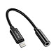 Maxlife Adaptateur Audio Jack 3.5mm Femelle vers Lightning Mâle Compact 13.5cm Noir Adaptateur audio Lightning vers Jack 3.5 mm pour connecter un casque ou des écouteurs filaires
