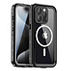 Shellbox Coque Intégrale 360° pour iPhone 15 Pro Max Compatible MagSafe Étanche IP68 Noir Coque Étanche IP68 pour iPhone 15 Pro Max assurant une protection 360° contre eau poussière sable et chocs