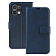 Avizar Étui Portefeuille pour Oppo A6 Pro Effet Surpiqué avec Fonction support Cet étui pour Oppo A6 Pro, au revêtement effet cuir bleu nuit et aux surpiqûres résistantes, offre une finition élégante et une prise en main agréable