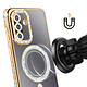 Avizar Coque pour Galaxy A57 Compatible Charge Qi avec Contour Diamant Strassé pas cher