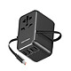 VENTION Adaptateur de Voyage Universel 4 Ports USB avec Câble USB-C Technologie GaN Noir Ce chargeur secteur universel permet d'alimenter simultanément plusieurs appareils électroniques grâce à ses 4 ports USB intégrés