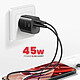 Acheter Swissten Chargeur USB-C 45W Power Delivery et USB-A Quick Charge 3.0 18W Noir