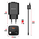 Avis Swissten Chargeur Secteur USB-A 45W avec Câble Rétractable USB-C 0.75m Intégré Noir